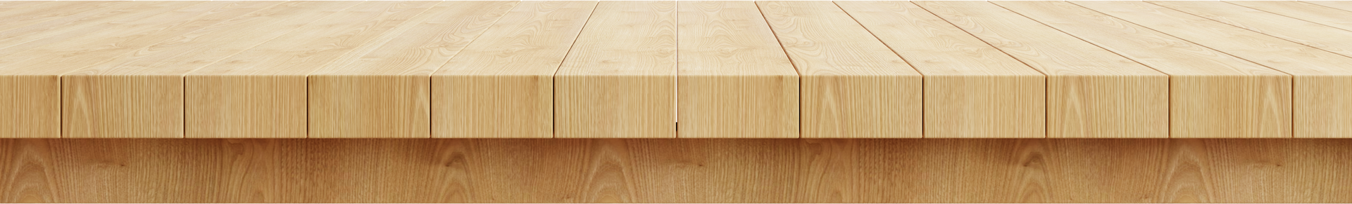 Wooden table top isolated on transparent background 3d rendering png